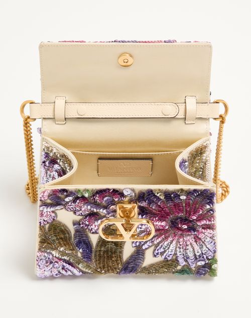 Valentino Garavani - Valentino Garavani Vsling Embroidered Mini Handbag - Multicolor/butter - Woman - Top Handle Bags